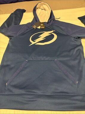 adidas Navy and White NHL Pullover Hoodie